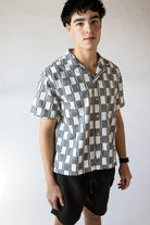 Checkered Crop Fit Button Up Shirt