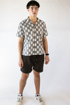 Checkered Crop Fit Button Up Shirt