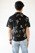 Embroidered Cowboy Crop Fit Button Up Shirt