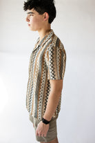 Zig Zag Woven Button Up Shirt