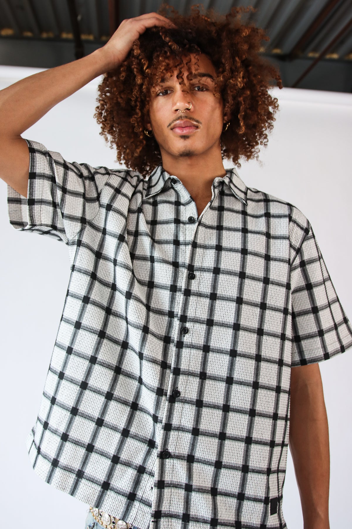 Checker Plaid Button Up Shirt
