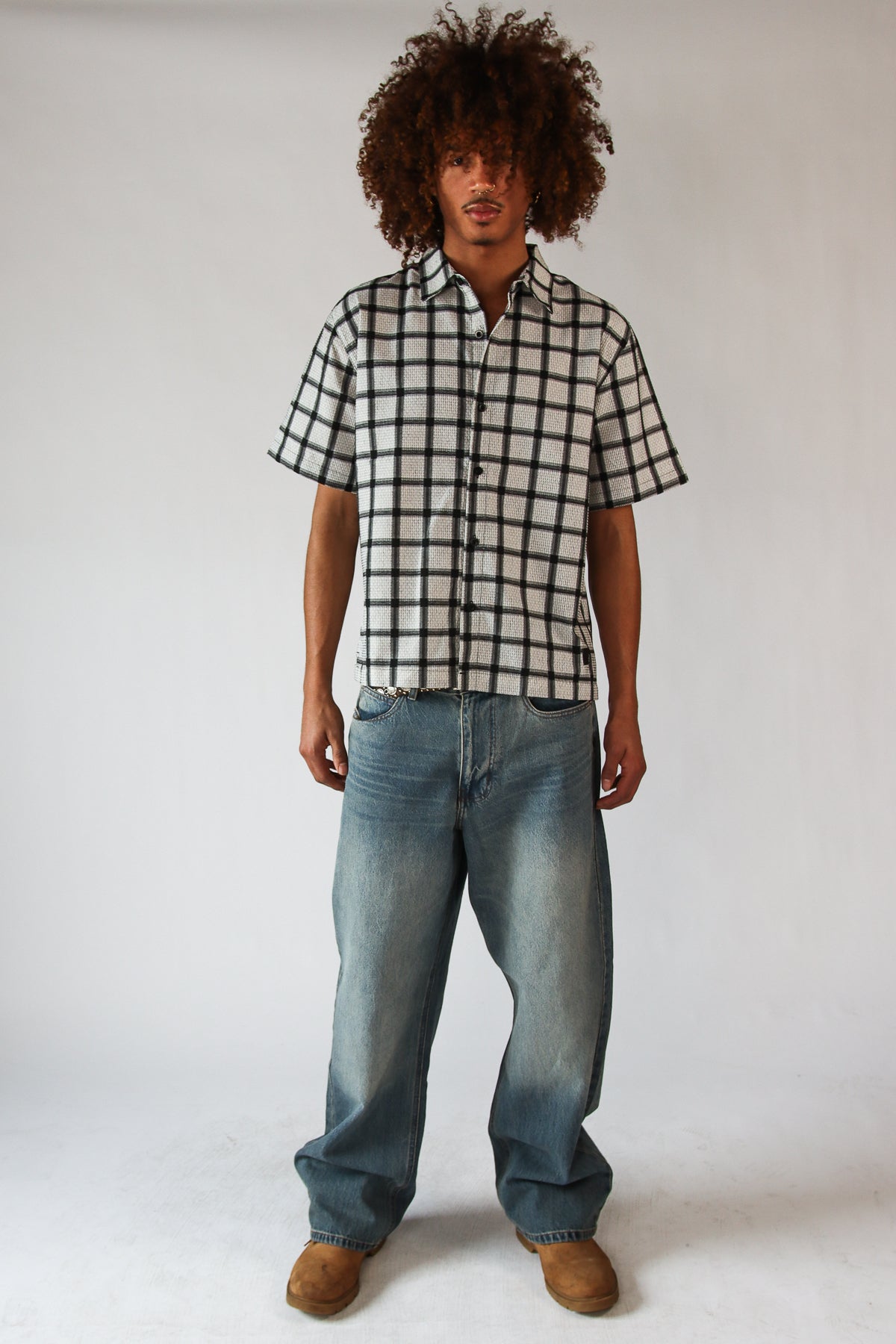 Checker Plaid Button Up Shirt