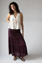 Lace Trim Beaded Tie Babydoll Tank Top