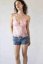 Backless Sequin Halter Top