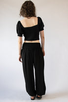 Shirred Waist Balloon Pants