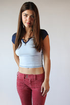 Cap Sleeve Baseball Tee