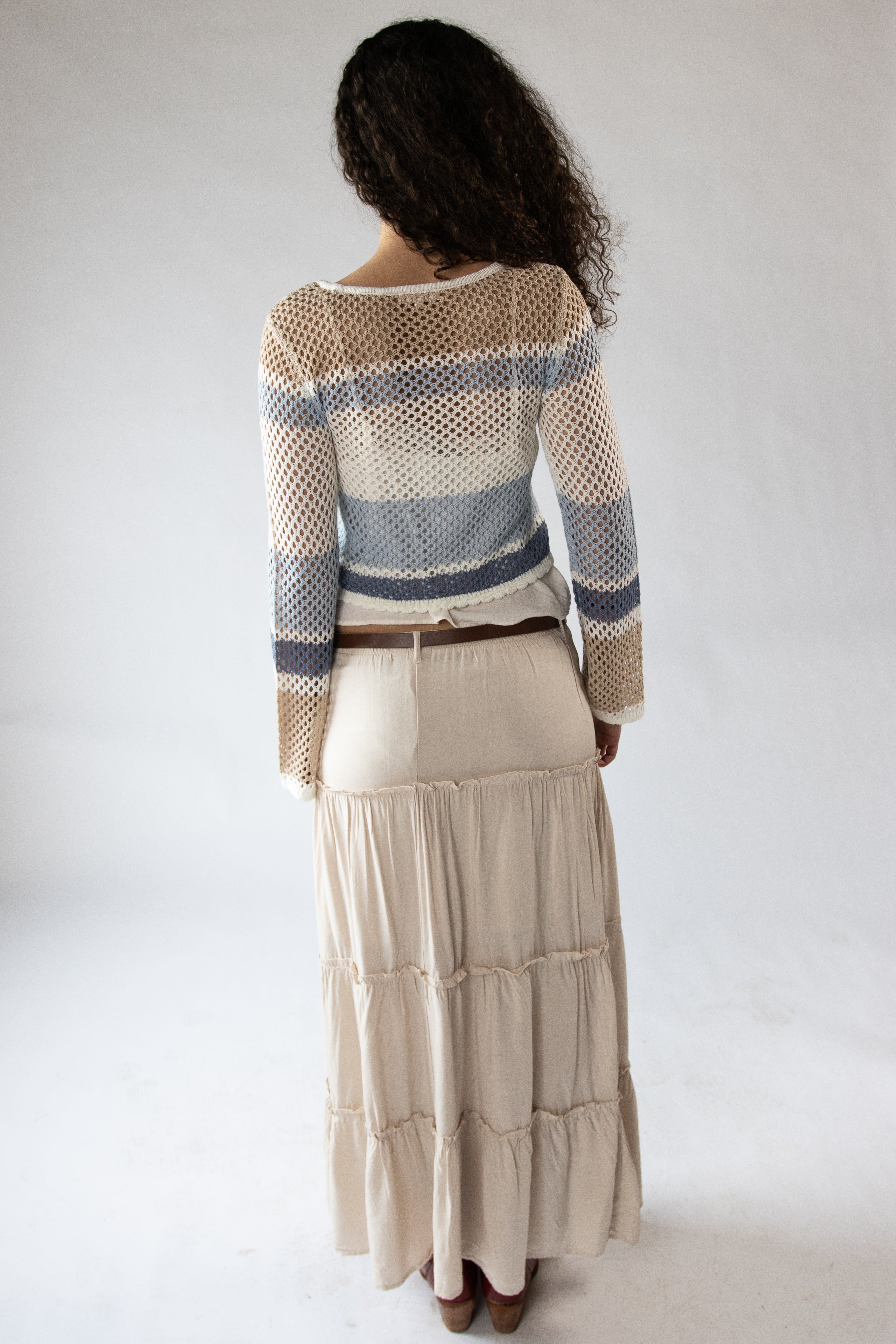 Beachy Stripe Open Knit Sweater
