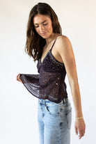 Beaded Chiffon Babydoll Top