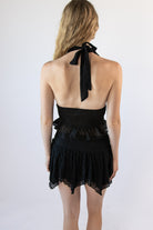 Beaded Halter Smock Waist Tank