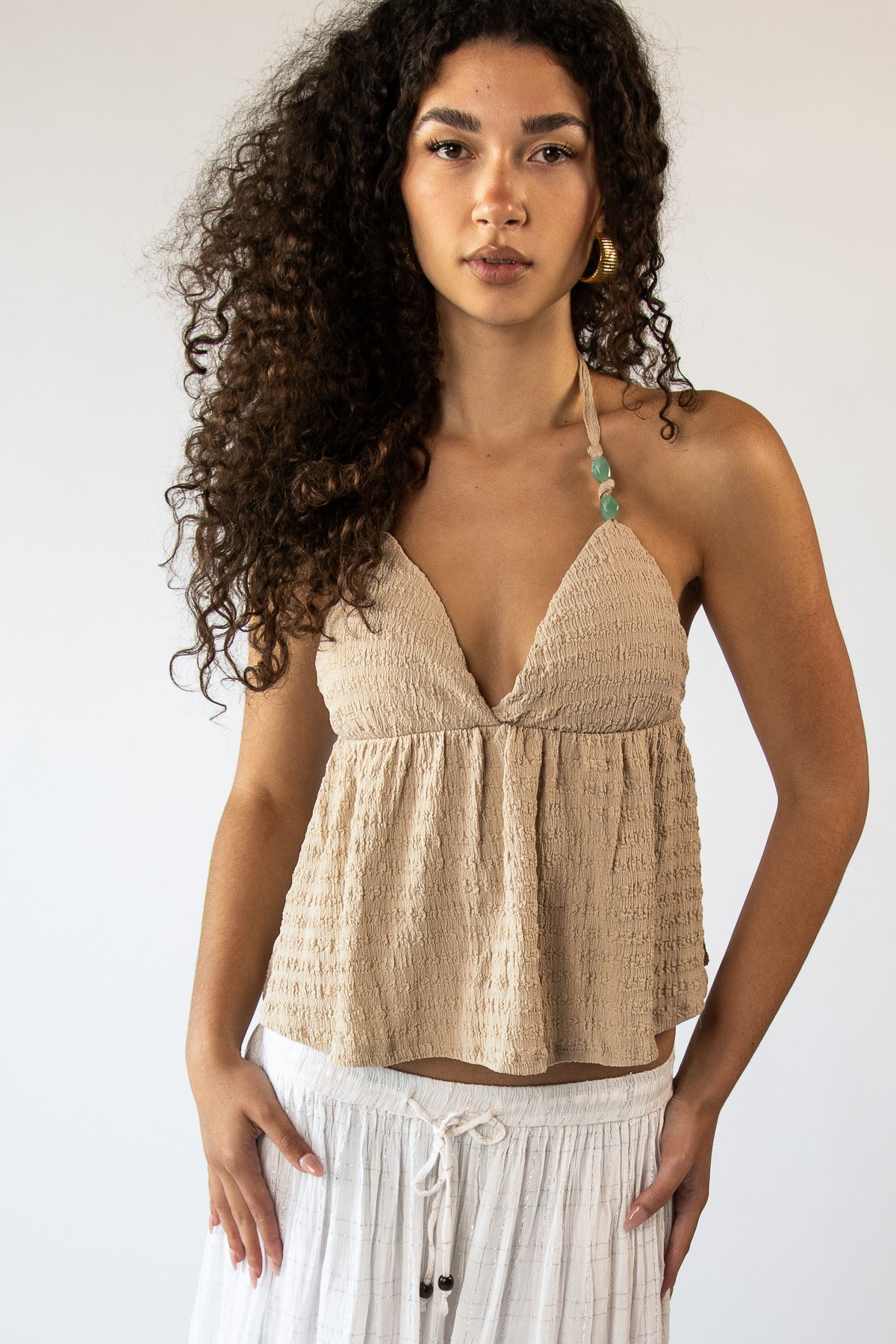 Beaded Ruffle Halter Top – Ragstock