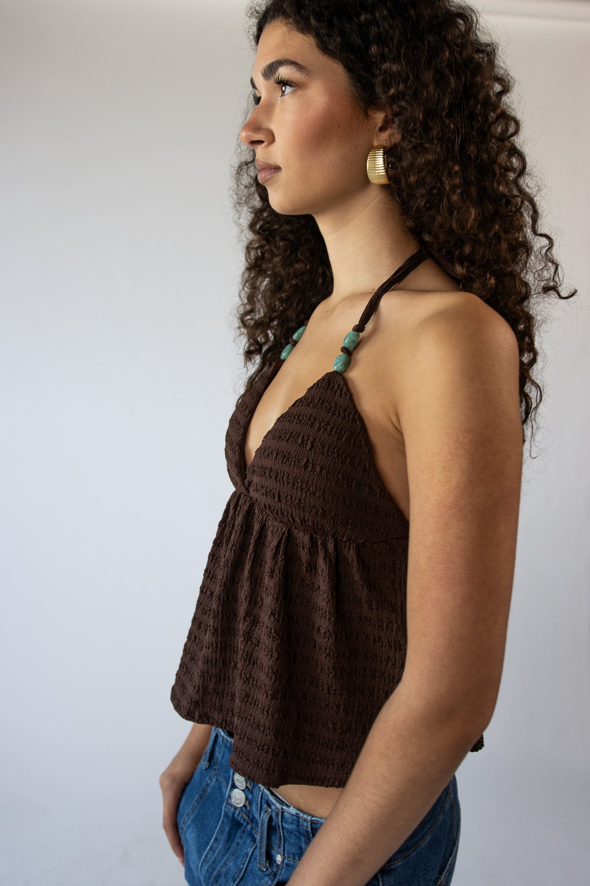 Beaded Ruffle Halter Top – Ragstock