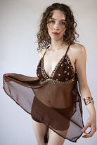 Beaded Sequin Scarf Top