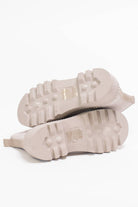 Beige Canvas Platform Boots