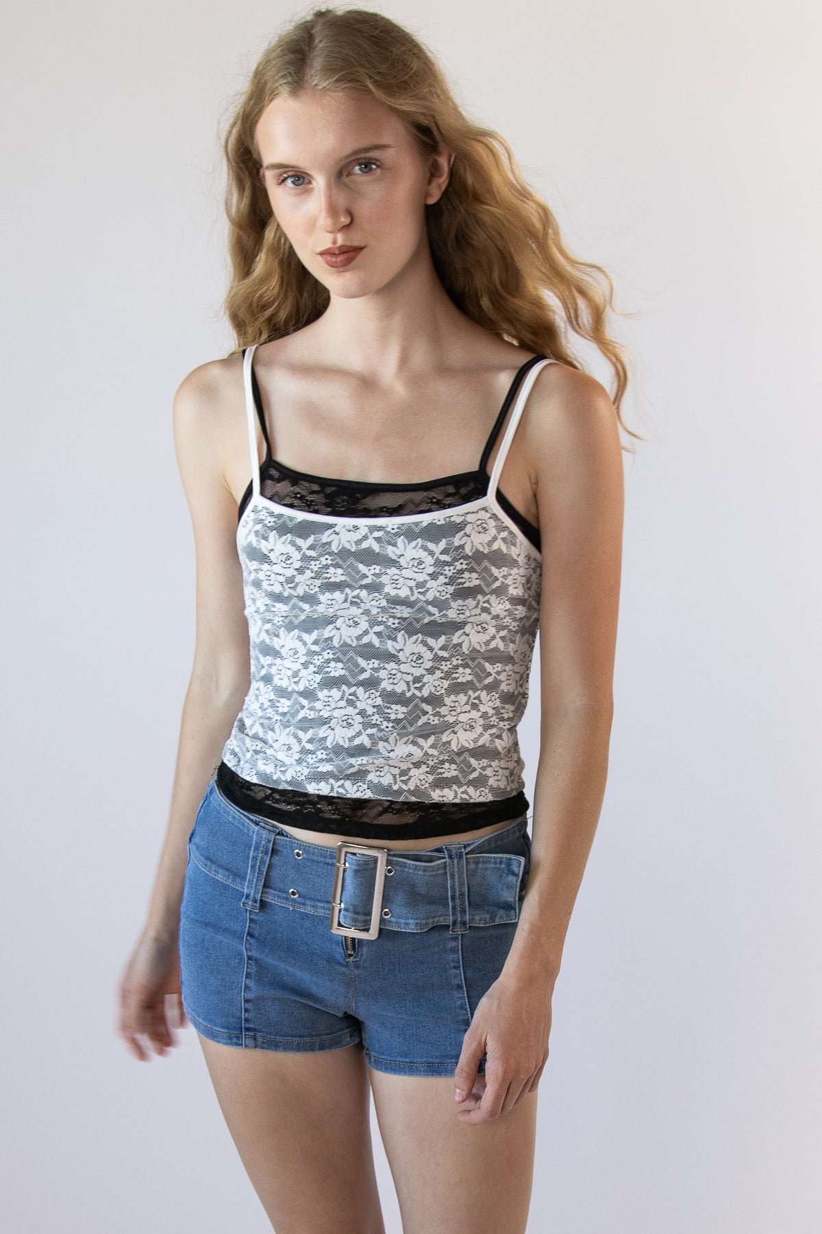 Mini Denim Shorts With Belt