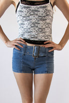 Mini Denim Shorts With Belt
