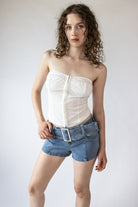 Belted Denim Micro Shorts