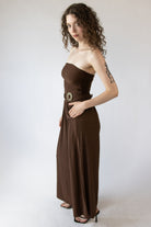 Belted Tube Top Wide Leg Jumpsuit