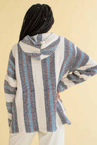 Black & Burgundy Cotton Blend Baja Hoodie