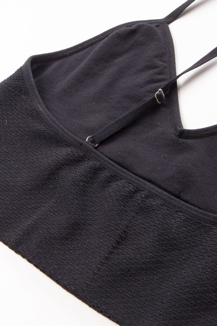 Black Jacquard Seamless Bralette