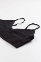 Black Seamless Floral Net Bralette