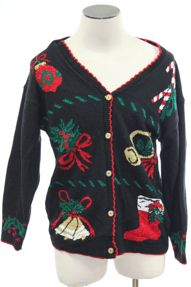 Black Ugly Christmas Cardigan 5506