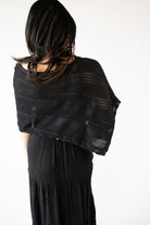 Mixed Knit Sweater Poncho