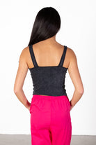 Black Mineral Wash Ribbed Tank