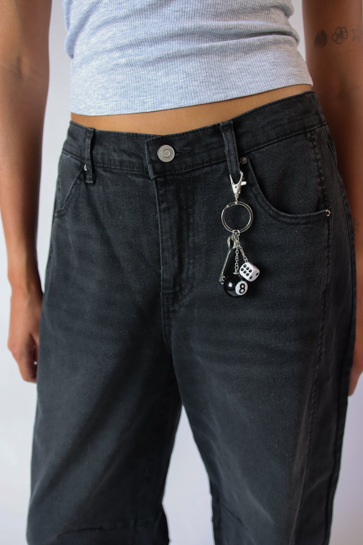 Black Barrel Jean with charm