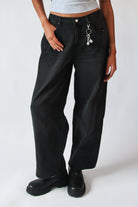 Black Barrel Jean with charm