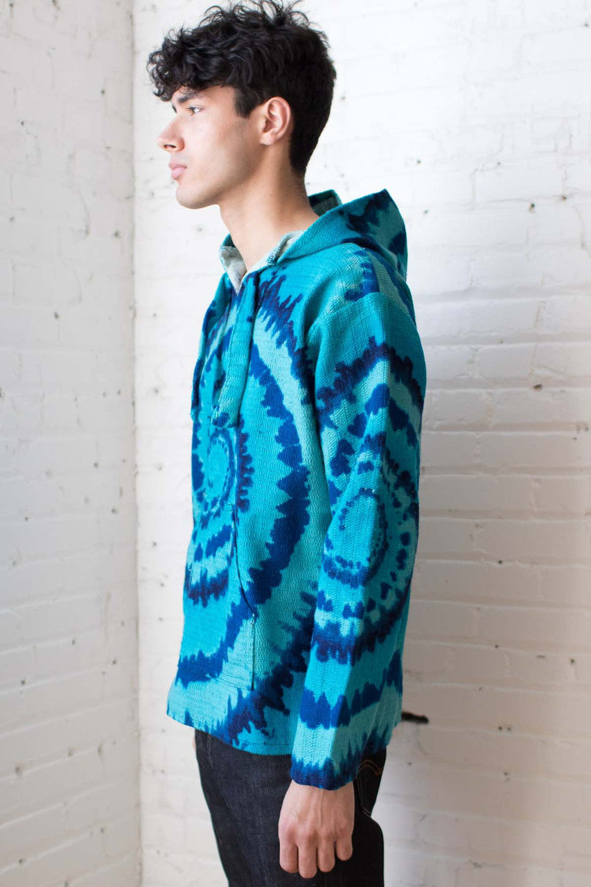 Blue Tie Dye Baja Hoodie