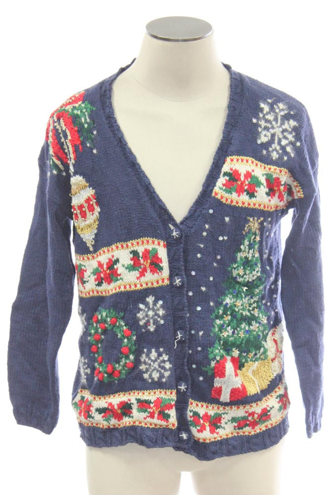 Blue Ugly Christmas Cardigan 9656