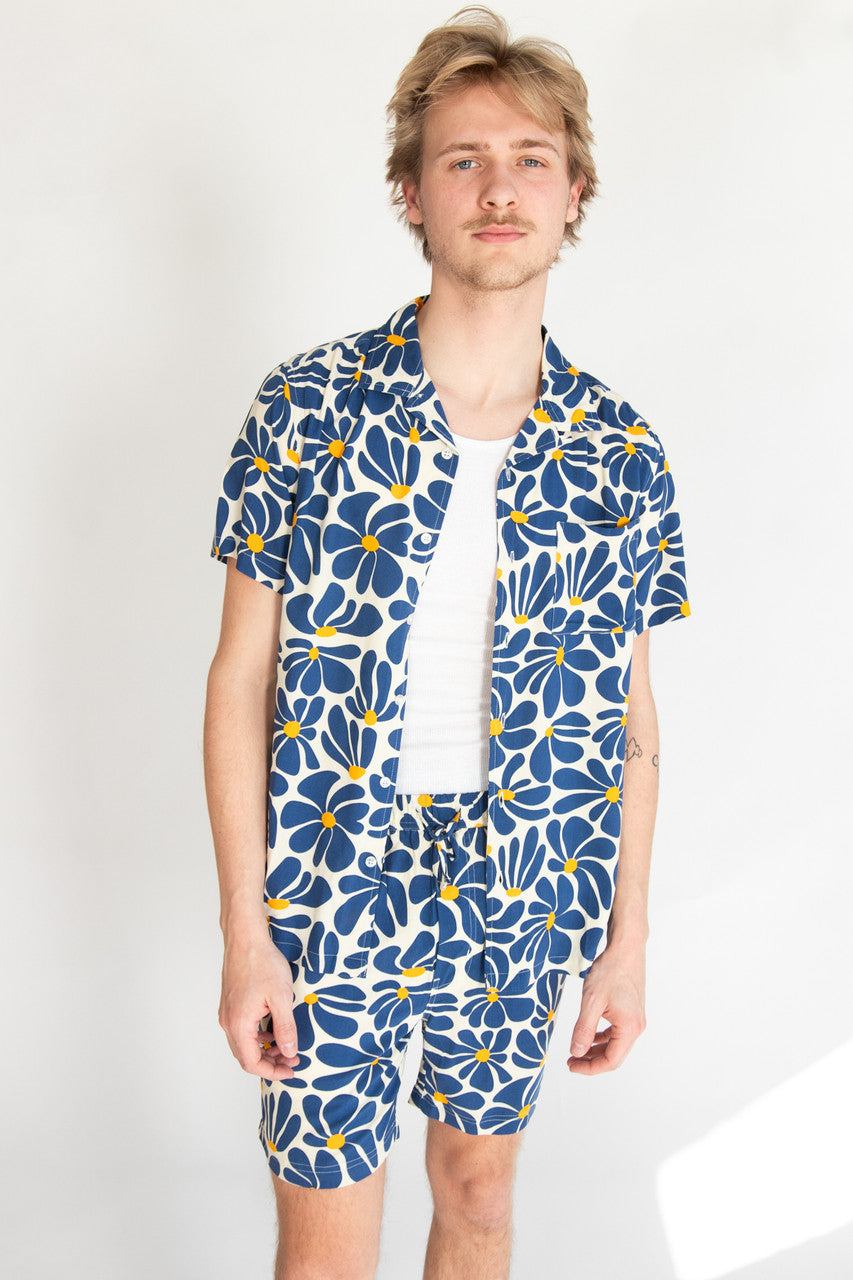 Cobalt Daisy Shorts