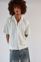 Boucle Stripe Textured Button Up Shirt