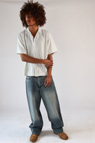 Boucle Stripe Textured Button Up Shirt