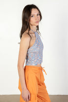 Blue Iris Space Dye Knit Halter Top
