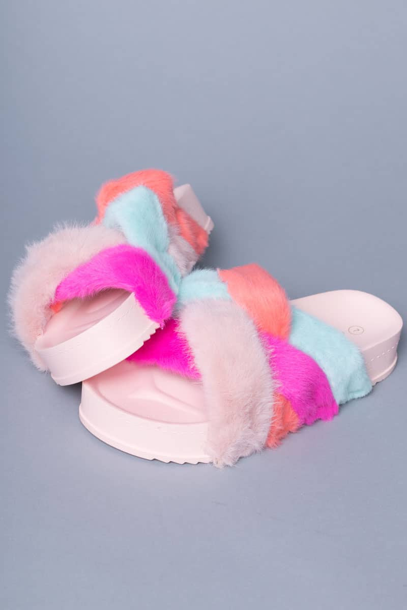 Blush Furry House Slides