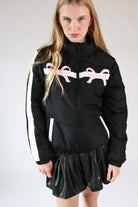 Bow Stripe Puffer Jacket