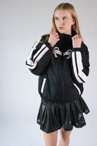 Bow Stripe Puffer Jacket