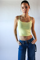 Satin Bow Tank Yellow