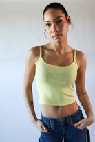 Satin Bow Tank Yellow