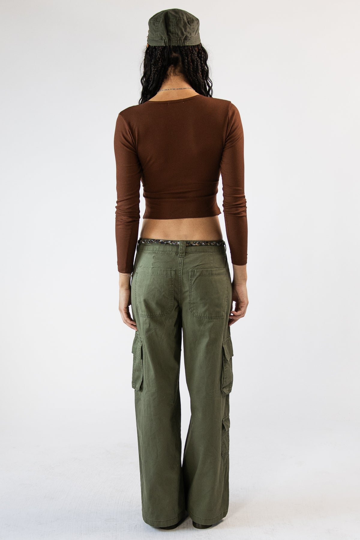 Braided Belt Baggy Cargo Pants