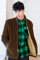 Brown Corduroy Bomber Jacket
