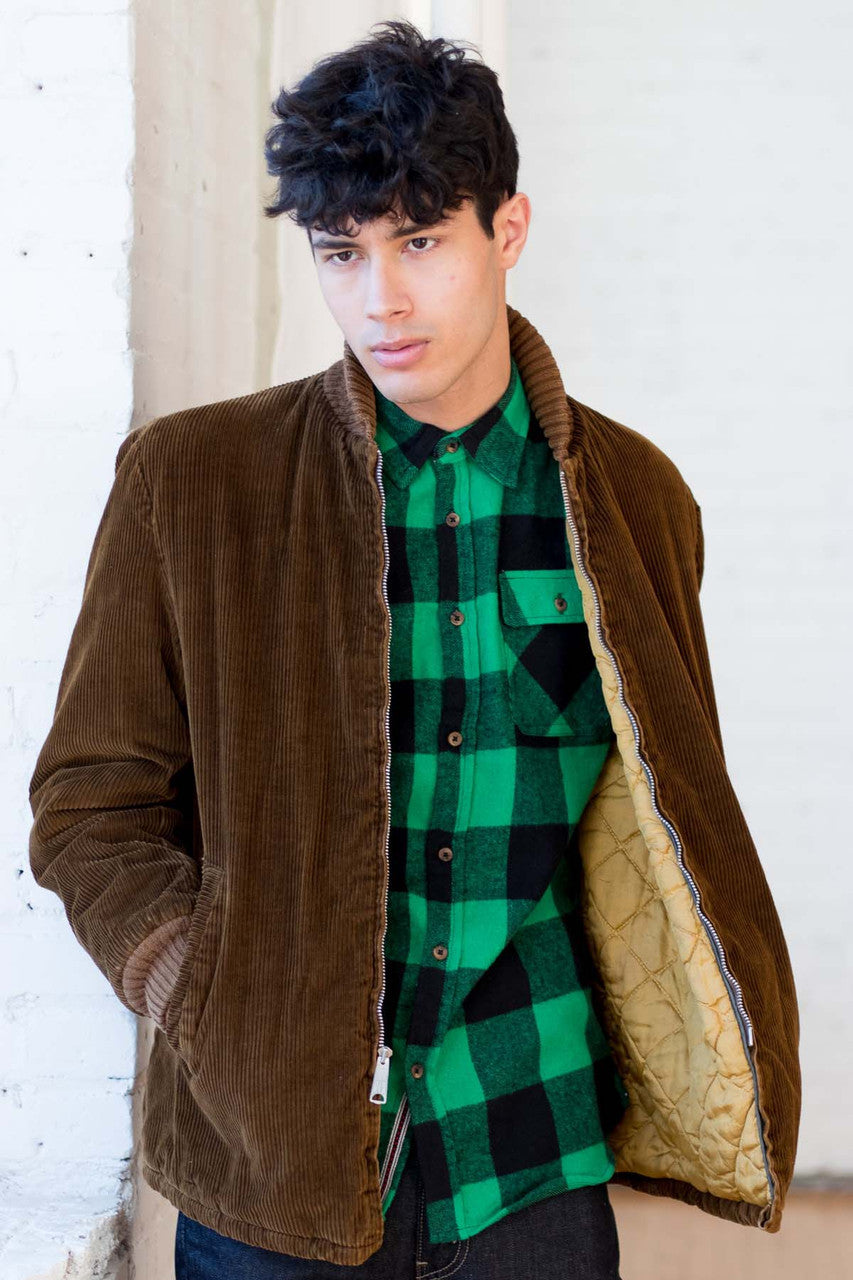 Brown Corduroy Bomber Jacket