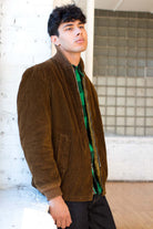 Brown Corduroy Bomber Jacket