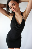 Buckle Halter Mini Dress