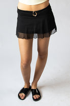 Buckle Mesh Mini Skort