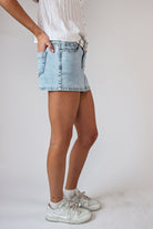 Butterfly Belt Denim Mini Skirt