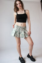 Low Rise Belted Mini Skort Camo