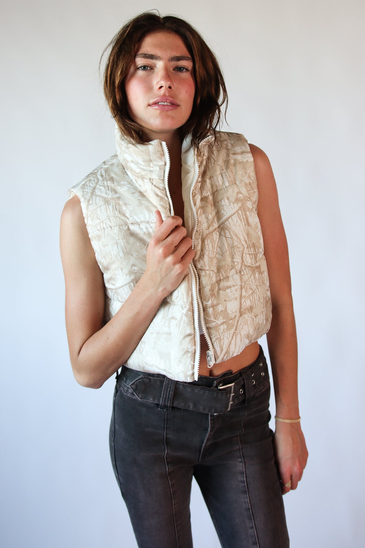 Reversible Woodland Camo Puffer Vest