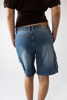 Stretch Denim Cargo Jorts